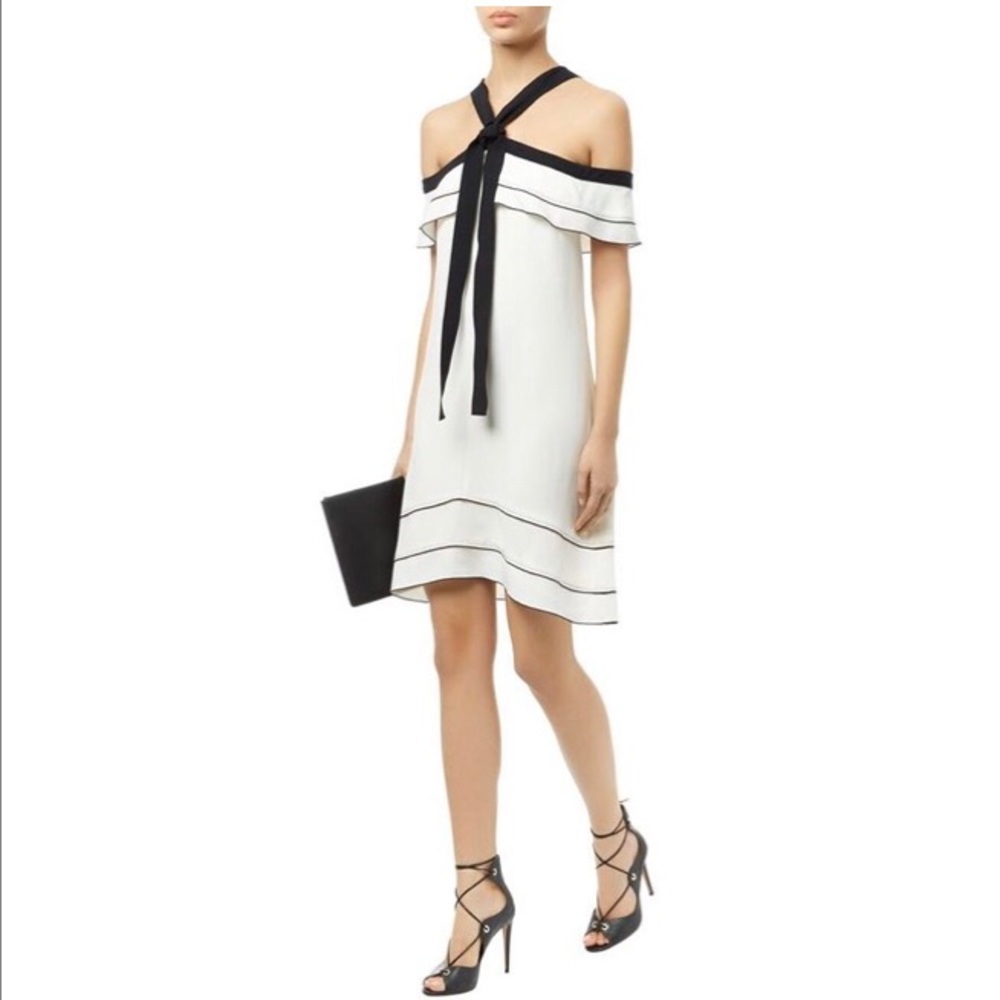 Proenza Schouler Crepe Off-Shoulder Halter Dress